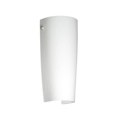 Besa Lighting Tomas Wall Sconce, Opal Matte, Polished Nickel Cap Finish, 1x8W LED 704107-LED-PN